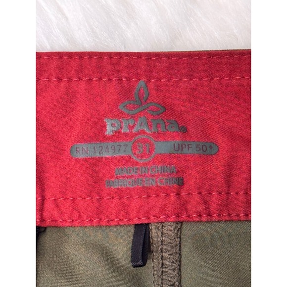 PrAna Mens Olive Green Board Shorts Size 31 UPF 50+ Recycled Stretch Swim Trunks - Picture 4 of 9